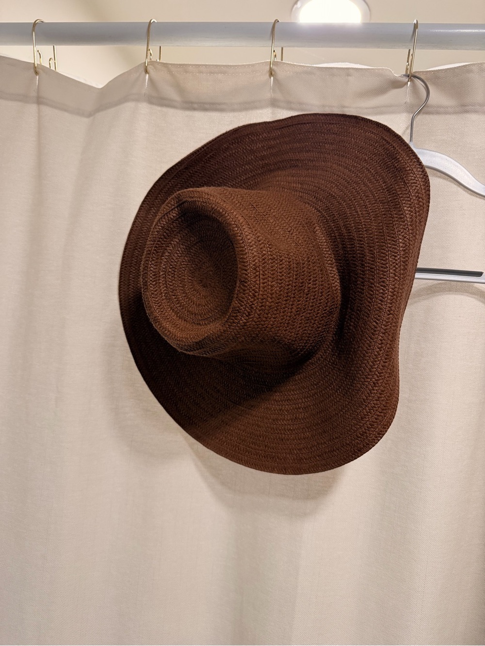 Brixton Chocolate Brown Wide-Brim Straw Hat